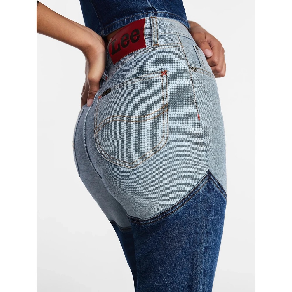 Kacey Lee Long Denim Chaps Wide Flare Jeans, NWT, Size 8 - Picture 7 of 8